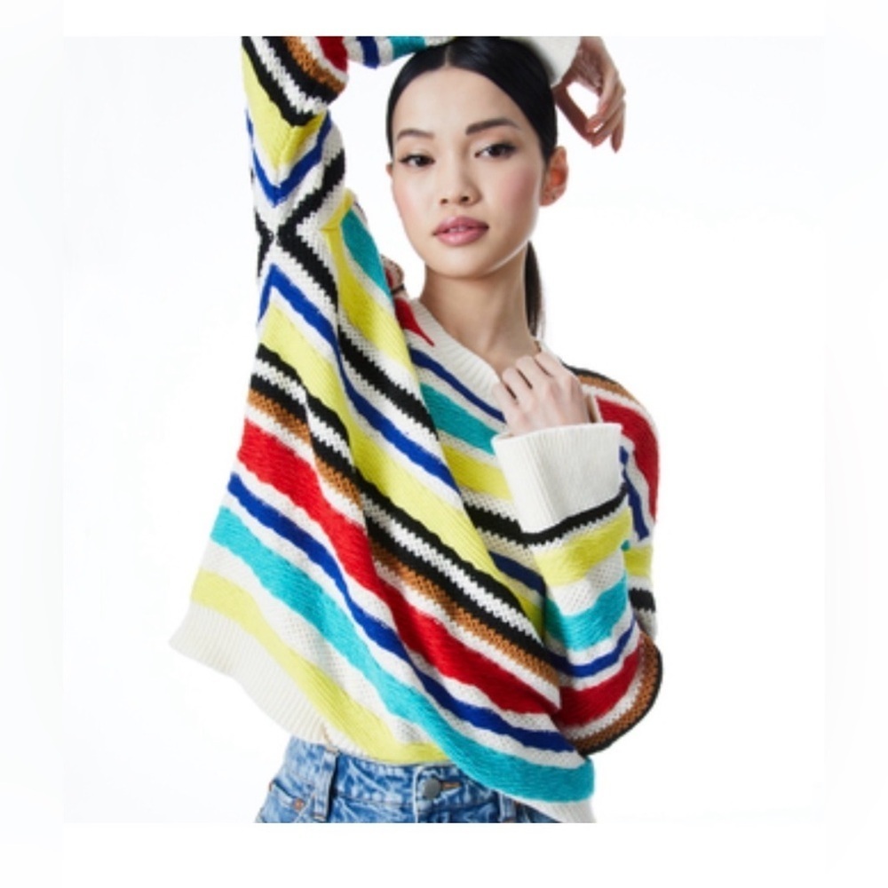 Alice + Olivia Zelda Sweater chunky 3D textured XS